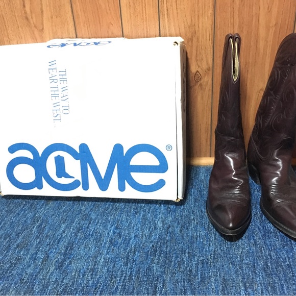ACME Vintage Men’s Burnt Apple Western Boots - Picture 7 of 7